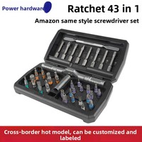 Boîte à outils multifonctionnelle avec tournevis à cliquet magnétique 42-en-1, outils de réparation multi-usages pour la maison, acier allié S2