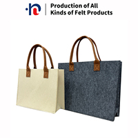 Tas Tote Felt dengan Logo Custom, Desain Huruf Monogram, Tas Belanja Ramah Lingkungan untuk Penggunaan Sehari-hari