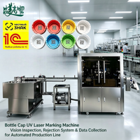 Machine de marquage laser UV automatique pour bouchons de bouteilles avec inspection visuelle, système de collecte et de rejet de données pour ligne de production GS1