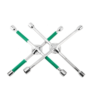 Llave cruzada para neumáticos de 14, 18 y 20 pulgadas, de acero al carbono, 17-19-21-23 mm, doblemente reforzada, antideslizante, para cambio de neumáticos de coche y camión - Product Image 1