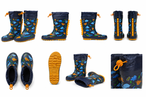 Bottes <span class=keywords><strong>de</strong></span> <span class=keywords><strong>pluie</strong></span> imperméables mignonnes pour enfants, faible MOQ, bottes en caoutchouc EVA antidérapantes à imprimé dinosaure <span class=keywords><strong>de</strong></span> dessin animé pour tout-petits, pour garçons - Product Image 3