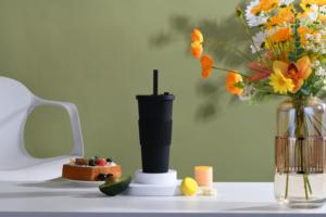 Gobelet pastel 24 oz avec logo personnalisé gobelet mat en plastique acrylique coloré à double paroi gobelets avec paille et couvercle à vis sans BPA - Product Image 6