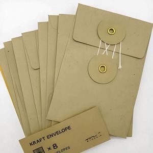 Pochette de documents de qualité en kraft écologique avec fenêtre, estampage à chaud doré personnalisé et pelliculage mat, pour archives professionnelles, avec cordon - Product Image 1