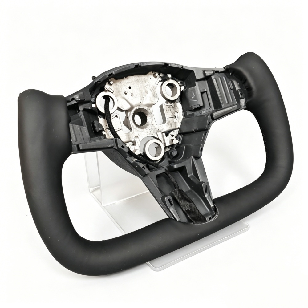 Car Universal Leather Yoke Heated Volant Lenkrad Steering Wheel Frame (Tesla Fitment), photo 5
