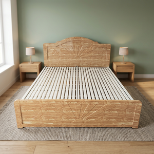 Lit à sommier en fer imitation bois de haute qualité 1,4 m, design rustique durable, extensible et pliable, pour usage domestique ou en entrepôt - Product Image 2
