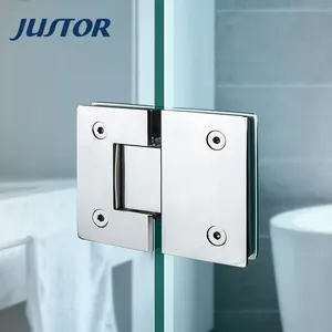 Porte en verre sans cadre 304 acier inoxydable JU-W104 180 degrés Double face Angle droit 90x55x5mm pince de salle de bain latérale carrée