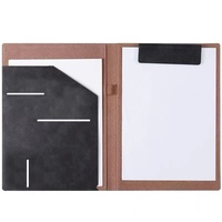 Porte-notes pliable personnalisé en cuir, pour conserver les documents rechargeables, clip A4, organisateur pour ordinateur portable, vente en gros,