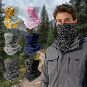 Printed <b>Neck</b> Gaiter For <b>Men</b> Multi Color Pattern Face Cover All Seasons Outdoor Use - Product Image 4