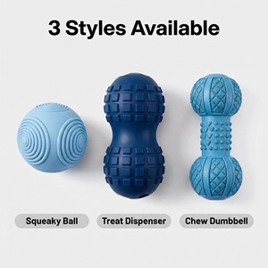 Custom Durable Rubber Chew Toys for Dogs Medium Size Solid Color Interactive Play Balls and <b>Dumbbell</b> Shape Design - Product Image 3
