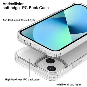 New Luxury Clear Anti Yellow Bayer Mobile Phone Case For Iphone 15 14 13 Pro Max Custom Shockproof Transparent Cover Phone Case