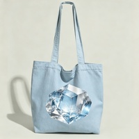 Sac fourre-tout en toile personnalisé avec imprimé diamant en cristal, réutilisable, pour l'école, le sport, les activités quotidiennes des étudiants et les activités de plein air