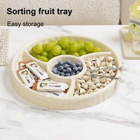 UFORU Plateau de Service Compartimenté pour Snacks, Fruits Secs, Bonbons, Dattes et Cacahuètes en Plastique