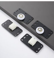 Roulettes de porte coulissante modernes en fer noir pour armoire, rail de suspension et roulettes de fenêtre pour porte coulissante d'hôtel