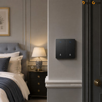 Interrupteur mural industriel en plastique PC noir 1/2/3/4 postes 1/2 voies, norme britannique 13A IP20, avec indicateur LED