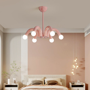 Lampada a Sospensione di Design Francese per Camera da Letto Principale, Altezza Regolabile, per <span class=keywords><strong>Cameretta</strong></span> Bambina, Moderna Minimalista LED Tricolore - Product Image 1
