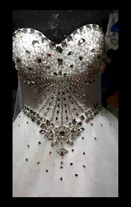 2025 New Design Women White Wedding Dress Bridal Sweetheart Customized Sleeveless Luxury Beaded Wedding Dress for Lady - Product Image 5