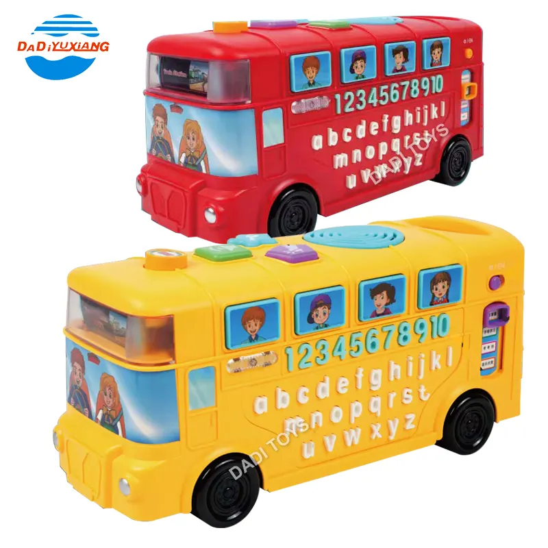 DADI OEM/ODM Montessori Multi-Funcional Atividade Carta Keying Baby School Bus Brinquedos Carro Baby Bus Brinquedo