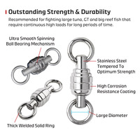 NOEBY Force Durabilité Max Puissance Soudé Anneau Solide Coulée Jigging Jeu BB Swivel Pêche