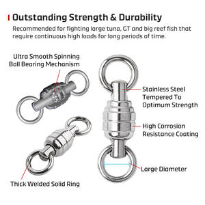 NOEBY Force Durabilité Max Puissance Soudé Anneau Solide Coulée Jigging <span class=keywords><strong>Jeu</strong></span> BB Swivel Pêche - Product Image 2