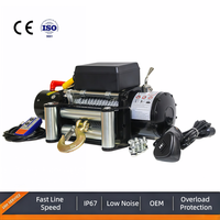 Treuil électrique chinois sans fil avec télécommande, antidérapant lorsqu'il est chargé, certifié CE, DC12V 24V, freinage automatique, pour SUV, camion tout-terrain, remorque