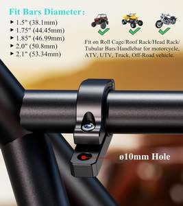 Collier de serrage en aluminium pour guidon de 38-52mm Support de montage de lumière <span class=keywords><strong>LED</strong></span> tout-terrain Motos Accessoires de motos - Product Image 4