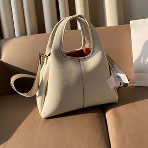 Women's Bag - Lychee-patterned Vegetable <b>Basket</b> Shoulder Bag with a Slanted Cross-body Strap and a <b>Handle</b> for Carrying a Bucket - Product Image 4