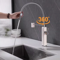 Robinet de cuisine monotrou coulissant universel moderne en laiton robinet d'évier télescopique rotatif à poignée unique en laiton