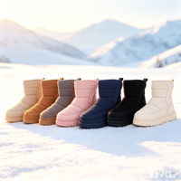 Bottes de neige pour enfants en gros, plusieurs tailles, noires, roses, violettes, doublées de fourrure, imperméables, antidérapantes, pour l'hiver froid