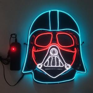 EL aydınlık LED parlayan maske erkekler için-Neon ışıkları ile cadılar bayramı partisi yüz kapatma, karnaval ve Film temaları için Cosplay sahne - Product Image 6