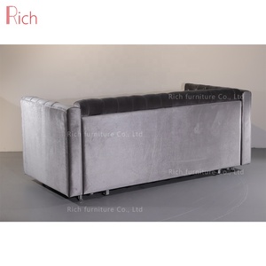 Sofá cama de lujo para jóvenes, lujoso sofá plegable de lujo, estilo contemporáneo, color gris y plateado - Product Image 5