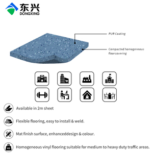 Rollo de Suelo Homogéneo de PVC Ignífugo de Grado Comercial 2*20m para Centros Comerciales y Oficinas - Product Image 2