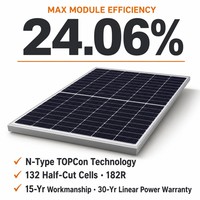 Panneau solaire bifacial TOPCon de type N 650W 1500VDC 132 cellules pour l'installation de projets de centrales électriques au sol à grande échelle