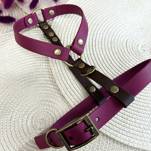 カラフルな防水犬用ハーネス、金属リベット付き、調節可能なストラップ、スタイリッシュなデザイン、犬の毎日の散歩やトレーニングに最適、耐久性のあるペット用 - Product Image 2