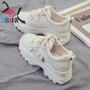 Zapatos Deportivos de Moda para Estudiantes, Otoño-Invierno 2025, Color Blanco, Casuales, con Suela Gruesa, Cordones y Forro de Malla - Product Image 3