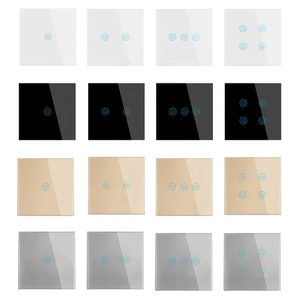 Không có thông minh không có dòng trung tính tường chuyển đổi 1 2 3 4 gang EU Anh kính tiêu chuẩn cảm ứng bảng điều khiển ánh sáng chung chuyển đổi <span class=keywords><strong>240V</strong></span> 86x86mm - Product Image 5