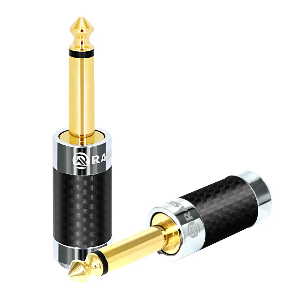 Galvani helle chrome shell audio lautsprecher draht stecker 6,3mm mono stecker