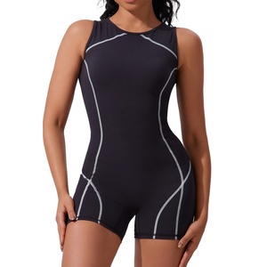 Mono deportivo sin mangas para mujer, de yoga, con contraste de color, ajustado, transpirable, de una pieza, para fitness y ropa deportiva. - Product Image 1