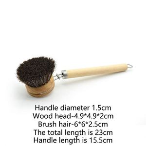 Brosse de nettoyage pour vaisselle et casseroles en poils de cheval doux avec logo personnalisé pour la cuisine - Product Image 2