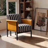 Fauteuil de salon en teck doré, style moderne et minimaliste, pour la maison, le bureau et l'hôtel, coin lecture