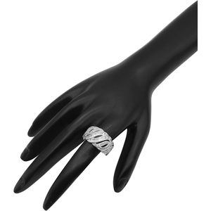 Natural White Diamond Cocktail Ring 0.81 Cttw Baguette Cut 925 Sterling Silver Women's Size 8 Party Jewelry - Product Image 3