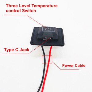 Cucire l'interruttore di controllo della temperatura dell'interfaccia USB di tipo <span class=keywords><strong>C</strong></span> impermeabile in Silicone a 3 livelli per panno riscaldante - Product Image 6