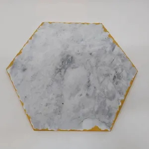 fabrik direktpreis individuell bedruckte sechseckige heimküche waschbare getränke untersetzer stein marmor untersetzer