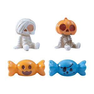 Figurines miniatures en résine peintes à la main pour Halloween : fantômes, citrouilles, squelettes, décorations de bonbons – Vente en gros, ornements pour la maison, remplisseurs pour fêtes et loisirs créatifs - Product Image 1