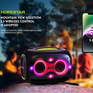 Altavoz HOPESTARS <span class=keywords><strong>Partybox</strong></span> Inalámbrico de 120W Resistente al Agua con Bluetooth y RGB, Diseño <span class=keywords><strong>Mini</strong></span> USB con Bajos para Fiestas en Casa, Karaoke y Uso al Aire Libre - Product Image 6