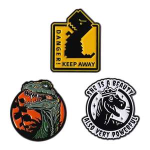 Coole Cartoon Dinosaurier Zink legierung Emaille Pin-Jurassic Fashion Animal Design für Freunde - Product Image 6