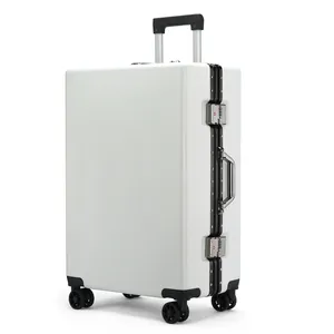 Lightweight Aluminum Frame ABS+PC Travel Trolley Bag Large Capacity Hard Side Hand Luggage Aluminum Frame Luggage