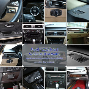 Pour BMW Série 3 E90 de 2005 à 2012, accessoires intérieurs de console centrale en fibre de carbone souple, kits d'autocollants de garniture intérieure BMW E90 - Product Image 3