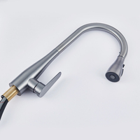 SANIVITAL Robinet de cuisine thermostatique moderne flexible à poignée unique en acier inoxydable avec douchette extractible pour la maison, monotrou