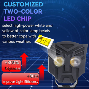 LELANPU Lámpara LED para Auto 12V Todoterreno, <span class=keywords><strong>Mini</strong></span>, Blanca, Amarilla, Roja, con Flash, 12W, Proyector LED para Motocicleta, 2 Lentes, Luz de Trabajo - Product Image 4