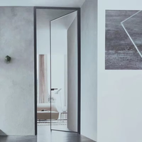 Portes FIDELIS avec cadre en aluminium, porte à battant en verre, isolée et insonorisée pour chambre à coucher, salon et salle de bain